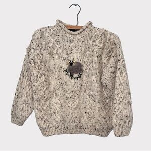 VTG Acorn Ram Women Sweater Size XS/S IrishCore Knitting Farmgirl Prairie